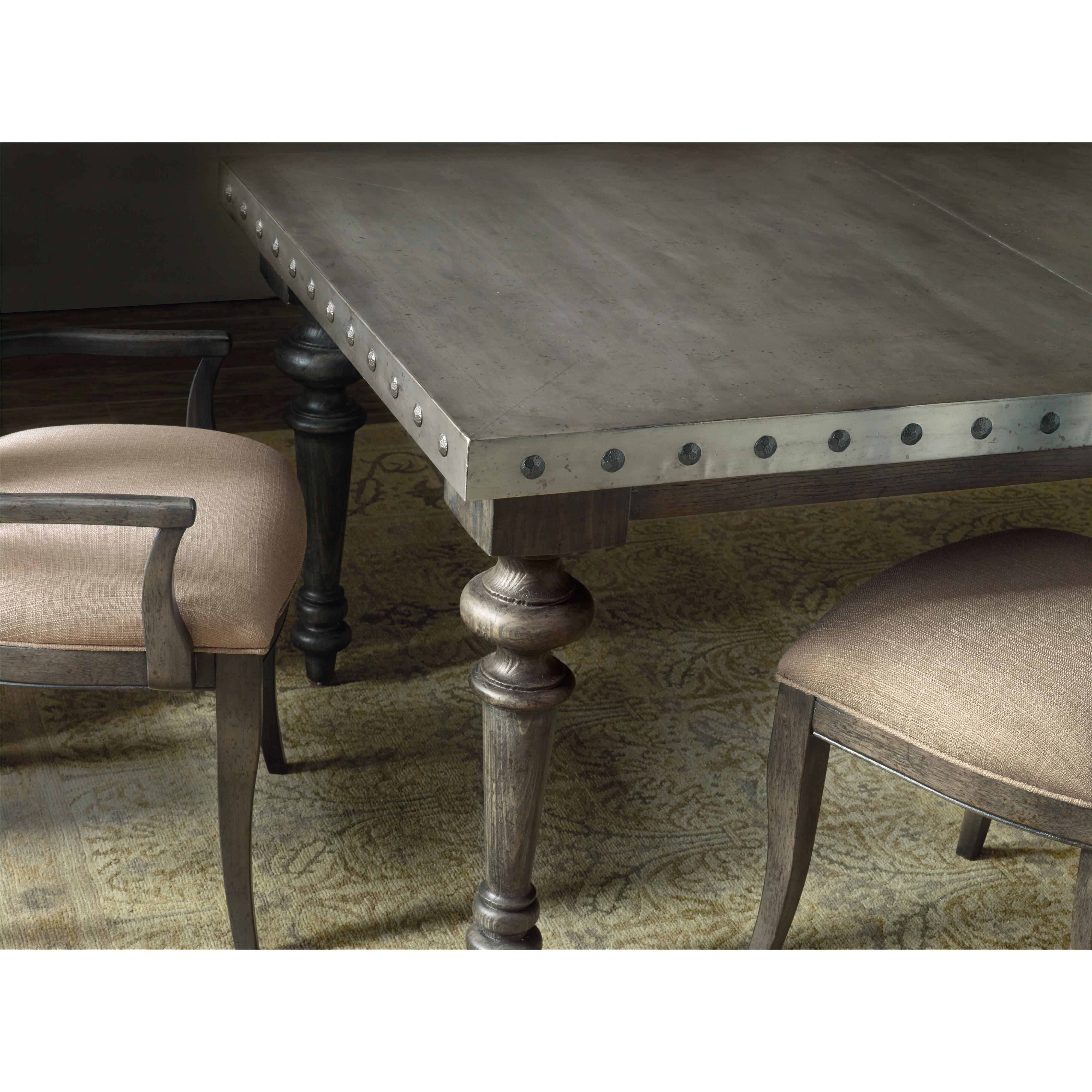 Hooker Furniture Vintage West Rectangular Dining Table with Aluminum